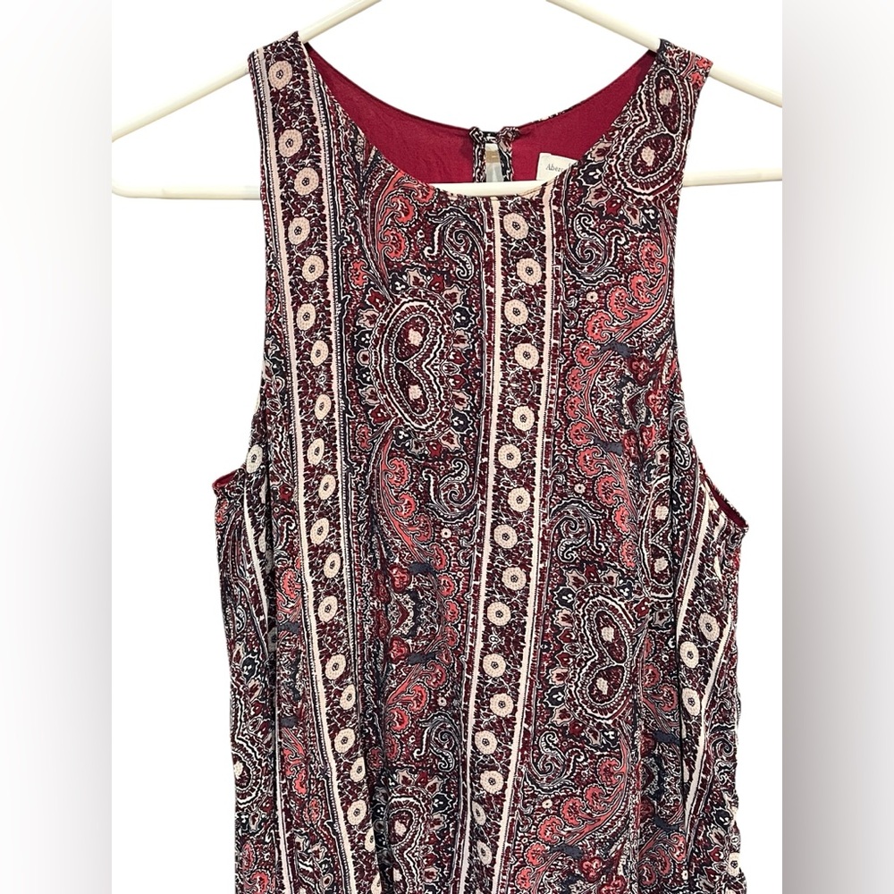 A&F Woman’s Red Paisley Shift A-Line Mini Dress - Medium - Picture 3 of 7